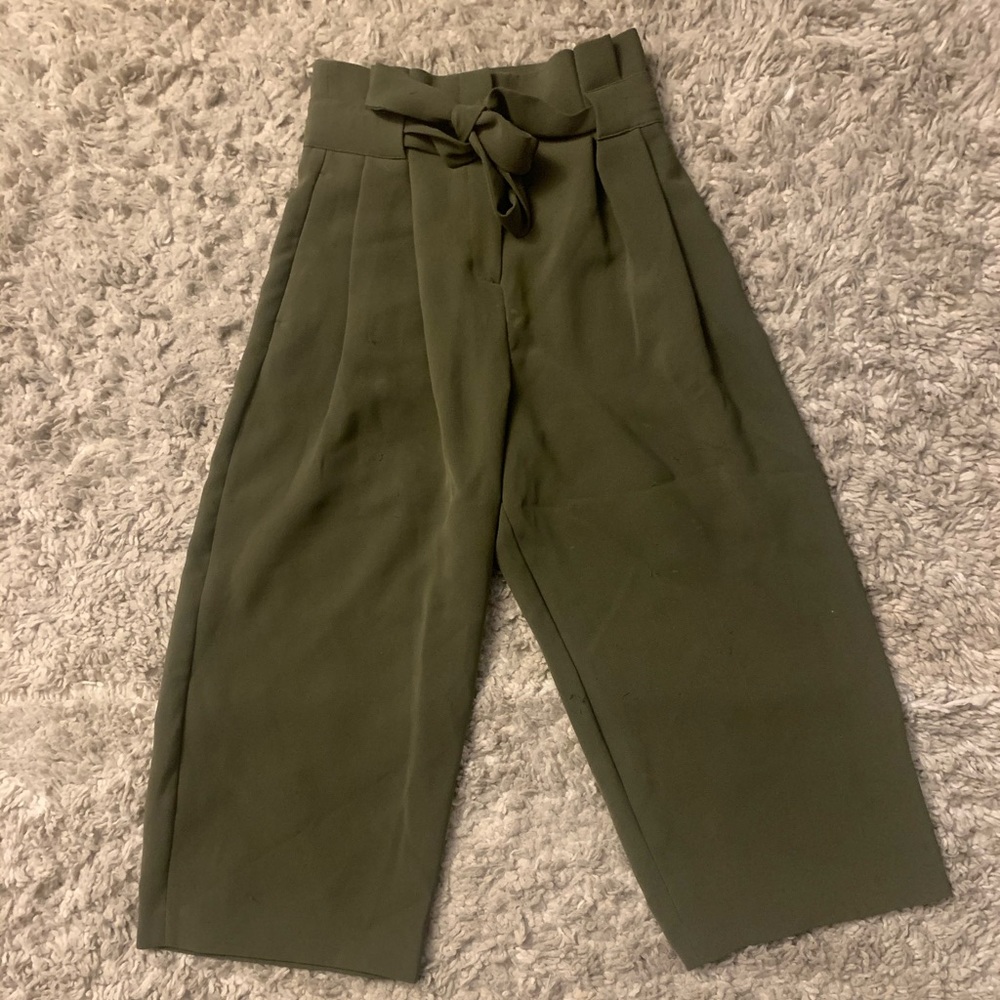 wide leg olive pants